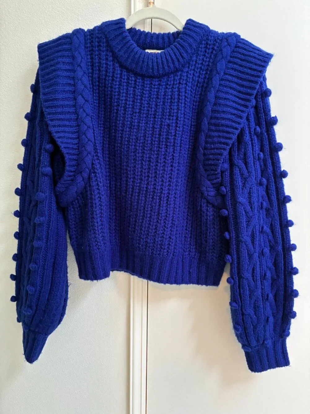 FARM Rio Cobalt Blue Braided Sweater - Picture 2 of 11